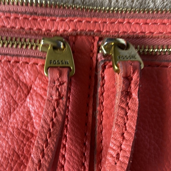 Fossil leather purse- orange shoulder bag - Picture 2 of 5